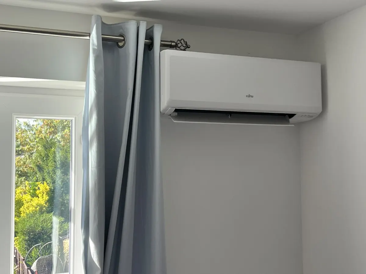 Fujitsu wall-mounted indoor air conditioning unit installed by Warner Climate Co.