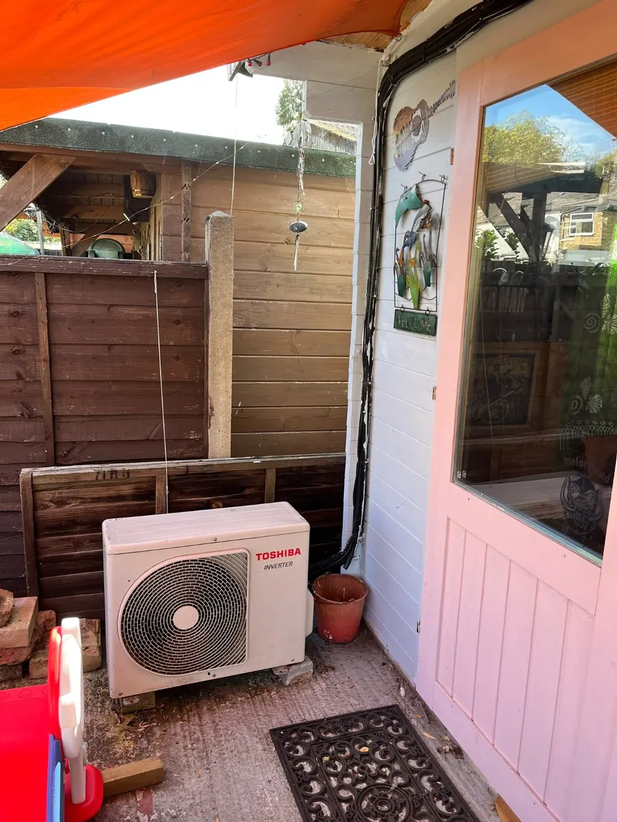 Toshiba outdoor condenser installed by Warner Climate Co.